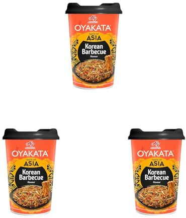 OYAKATA Korean Barbecue Geschmack Instant Nudeln Wok Style Japanischer Art Schnelle Zubereitung Ramen 93g (Packung mit 3)