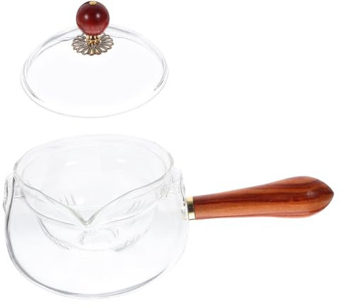 IMIKEYA 360degree Handmade Rotating Pot Chinese Tea Kettle Side Handle Glass Tea Pot Infuser for Office