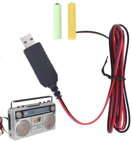 Eliminatori di batterie AA,Eliminatori di batterie AA, Cavo convertitore di tensione da 5 V a 3 V 1 m, Sostituisci l'adattatore, il cavo di alimentazione USB. Sostituisci le batterie AA/AAA per luci L