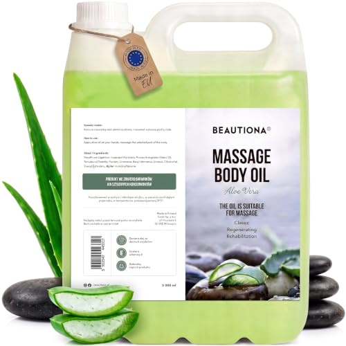 Massageöl 5 Liter Aloe Vera – vegan, 100% natürlich & GVO-frei – Wellness-Öl & Körperöl in Spa-Qualität für Massage & Pflege, Männer & Frauen