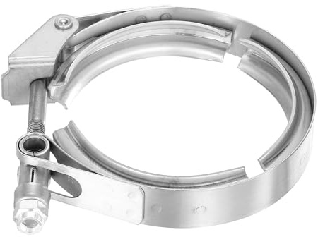 sourcing map 3.25 Quick Release V Band Clamp 304 Stainless Steel for Exhaust Systems Downpipe Exchange Exhaust Accessories, Adjustment Range 83mm / 3.27inch