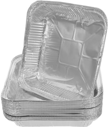 BESPORTBLE Moules Carrés En Aluminium Jetables 20,3 x 20,3 Cm Moules à Pâtisserie Pour Tartes Quiches Cuisson Uniforme Usage Unique Lot De 30 Pièces Pour Pâtisserie Maison