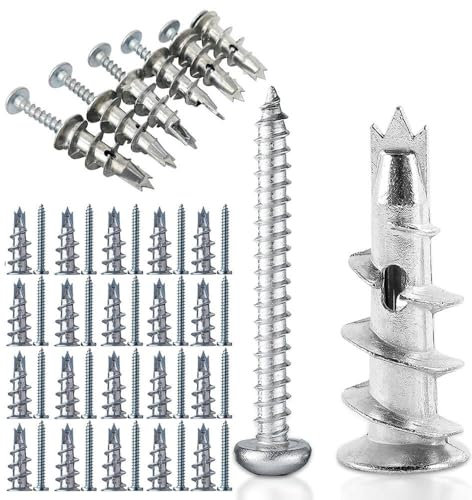 50 Stück Rigips Dübel, Rigips Schrauben, Trockenbau Dübel,Selbstbohrender Rigipsdübel, Dübel Rigips, Rigipsdübel für Befestigung In Beton, Gipsbauplatten, Ziegeln