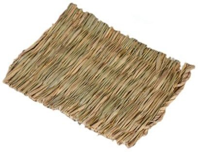 Gralara 10 Morceaux de Lapin Tapis d'herbe Paille lit tissé lit Lapin Couchage lit de lit tissé Tapis Hamster Hamster Herbe pour Perroquet Oiseau Hamster, Grand 40cmx28cm