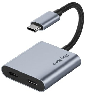 RayNeo USB-C to Glasses Charging Adapter, Charge and Play | Compatible with Switch 2, ROG Ally, PS4/5, Xbox, Mac mini, Laptop, Support 100W PD Charging and 4K@60 Hz Compatible
