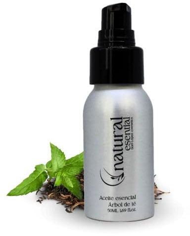 Aceite Esencial de Árbol del Té, 50ml, 100% Puro, Prensado en Frío | Maderoterapia | Aromaterapia | Propiedades Antisépticas, Antibacterianas y Antiinfamatorias | Ideal para Eliminación de Acné