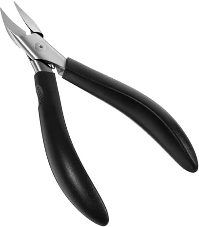 Wanmu Nagelzange Gerade Klinge, Edelstahl Scharfe Spitze Nagelknipser, breite Öffnung Nagelschere für Senioren Dicke Zehennägel Eingewachsene Fußnägel und Fingernägel (Schwarz)