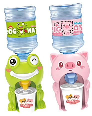 WOONEKY 2 Piezas Dispensador de Agua Juguetes Mini para Diseño Cerdito y Educativo Fácil de Limpiar y Portátil para Interior y Exterior