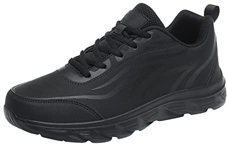 Generisch Zapatos de invierno para hombre, de piel, ligeros, para correr, de piel, suaves, antideslizantes, para el tiempo libre, tallas grandes, impermeables, para caminar, cómodos, para exteriores