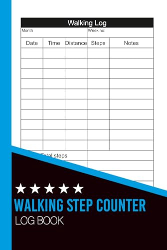 Walking Step Counter Log Book: 6x9 inches or A5 - 110 Pages