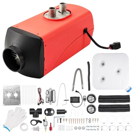 Riscaldatore da parcheggio diesel da 12 V e 5 kW con serbatoio da 10 litri, telecomando e display LCD, riscaldatore diesel silenzioso per auto, furgoni, camion, camper, camper, barche, termostato e