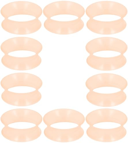 Yaalozei 12mm Flesh Skin Silicone Gauges Tunnels Plugs Earrings for Ears 1/2 inch Stretching Kit Rubber Ear Soft Tunnel Plug for Ear Plastic Double Flare Gauges Size 12 mm Piercing Jewerly Women Men