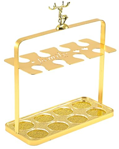 Vitt vinglas hållare – 8-koppars design vinglashållare, torkförvaringshållare, displaystativ med hjorthuvud design för vita koppar | Elegant och funktionell köksbar tillbehör