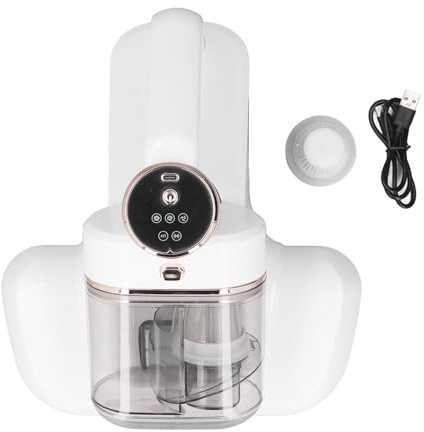 Pyltha Battimaterasso Portatile Senza Fili, Aspirapolvere per Materassi con Aspirazione Potente 10Kpa, Schermo LED, 3 Livelli di Regolazione, Pulitore per Tessuti di Divani e Letti -