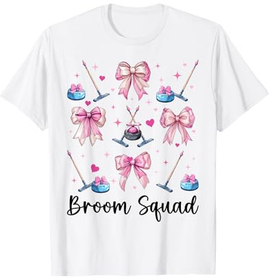 Escoba Escuadrón Curling Stone Jugador Chica Coqueta Arco Camiseta