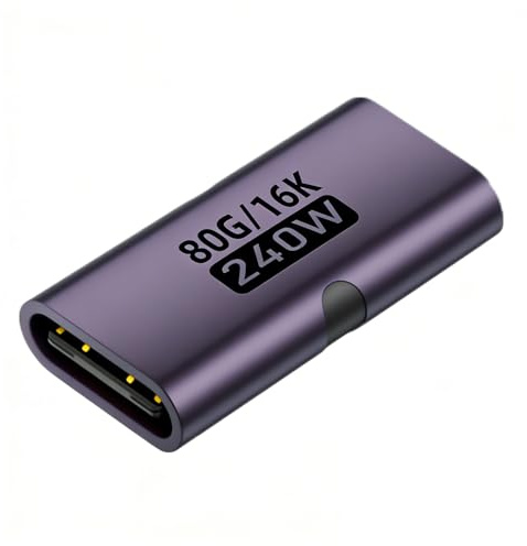 Genérico USB C Female to Female- 240w HD,16k Full-Featured,USB C Coupler,Type Extender |Bidirectional Converter for Home Conference Desktop Computer Laptop Workplace