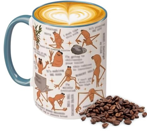 AUOQZ Funny Cartoon Insect Mug with Handle 11oz Novelty Ceramic Coffee Mugs Creative Travel Cup Gifts for Fans Merch
