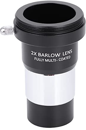 Cryfokt Juego de Oculares para Telescopio Plossl de 1,25 Pulgadas, Oculares Multicapa de 4 Mm, 10 Mm y 25 con Lentes Barlow 2X para Observación Astronómica, Adaptador de Cámara
