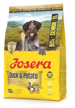 JOSERA Senior Ente & Kartoffel (1 x 3 kg) | Premium Trockenfutter für ältere Hunde großer Größen | leckere Ente & Kartoffel | getreidefrei | Immune Plus Komplex | 1er Pack