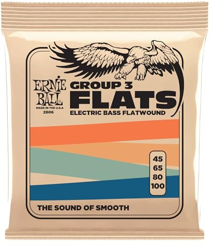 Ernie Ball, Flatwound Group III, Corde per basso elettrico, diametro 45-100