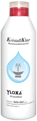 Yloxa KRISTALLKLAR - Wasserzusatzkonzentrat für Brunnen, Wasserwände, säulen, kaskaden und Vernebler im Innen- und Außenbereich - 250 ml Flasche
