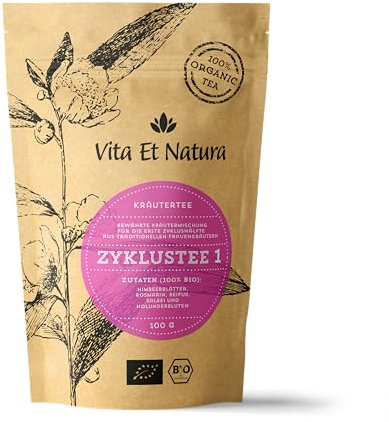 Vita Et Natura® BIO Zyklustee 1 – für die erste Zyklushälfte (100g) | Bewährter Tee aus traditionellen Frauenkräutern nach Originalrezeptur – 100 % biologisch und naturbelassen