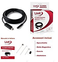 LKM Security, Telecamera Endoscopica per Ispezioni Risoluzione VGA, 5 Metri, Nero/Antracite