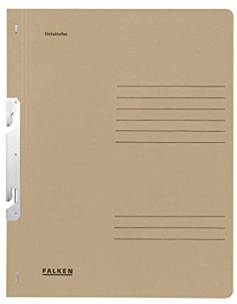 Original Falken 50er Pack Einhakhefter. Made in Germany. Aus Recycling-Karton mit ganzem Vorderdeckel und Behördenheftung für DIN A4 grau Hefter Sammelmappe Dokumentenmappe