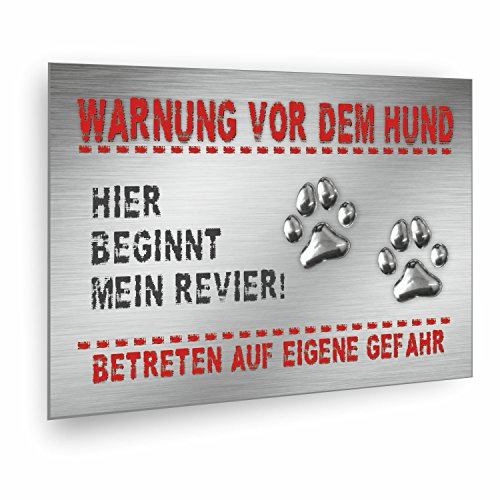 AufkleberDealer.de Achtung, das Hundeschild enthält Schaumstoff-Klebepunkte zum Anbringen. A4-Format: 21 x 29,7 cm