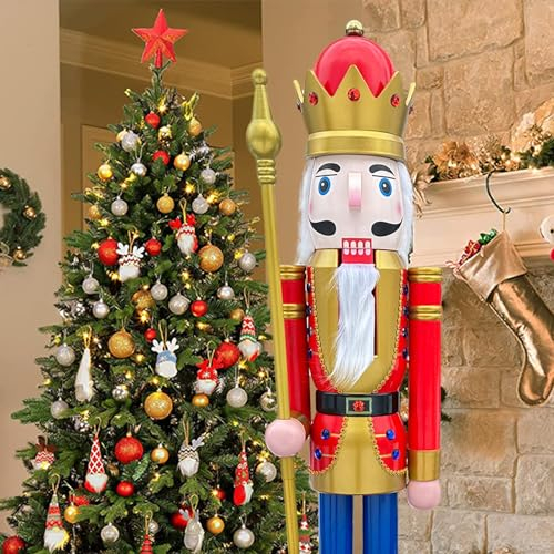 CDL 1,5 m di Altezza Life-Size Chrisctams Nutcracker Large/Gigante Rosso Natalizio in Legno schiaccianoci Soldato Ornamento Natale schiaccianoci Re K01