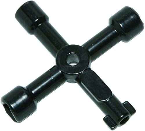 A1SONIC® mässing kylarnyckel – element luftningsnyckel – element luftventil nyckel – ventilera luftventilmätare nyckel verktygsnyckel (svart plastverktyg 4 väg)