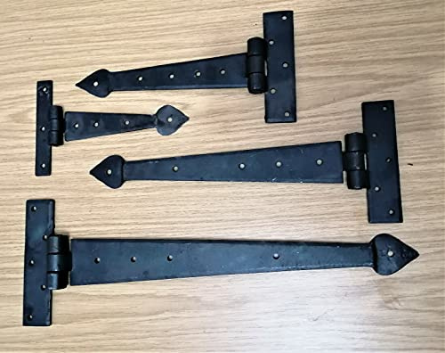 Hand Forged Tee Hinge Strap Hinge Beeswax Arrow End 6 9 12 15 18 24 Sold in Pairs (6)