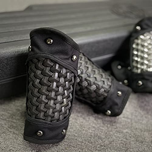 PHYNEDI Tactical Arm Armor Guards Bracers, Non-slip Handmade Classical Medieval Warrior Knight Samurai Combat Protector Defense 500D Clothing Equipment, 1 Pair (without Vest), 19 x 22cm (8Z1422F10F)