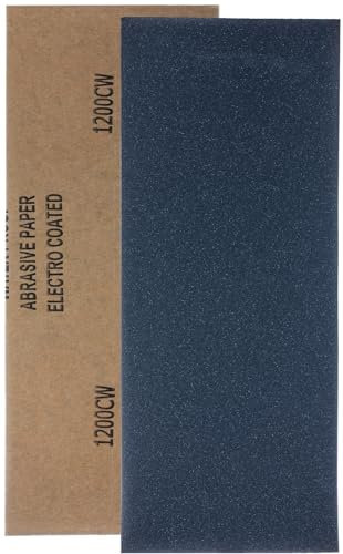 YoiYee Fogli di carta vetrata a grana 1200 bagnati e asciutti, 23 x 9,5 cm, rotolo di carta abrasiva ultra fine per legno, metallo, plastica, vetro, pietra e levigatura da parete, confezione da 10