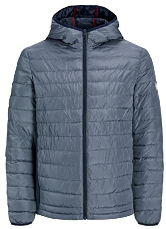 Jack & Jones Jjeace Spring Puffer - Chaqueta Acolchada con Capucha para Hombre, Gris, M