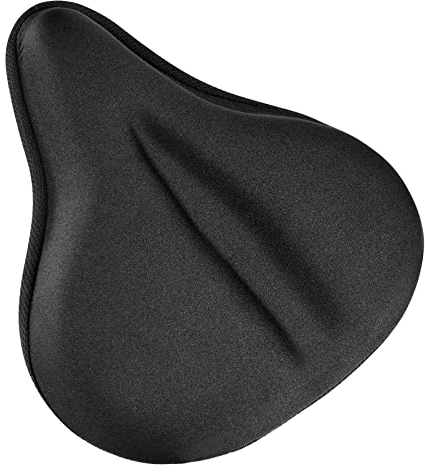FUCNEN Sattelbezug Fahrrad Gel 27x25CM für Heimtrainer Gelkissen Fahrradsattel überzug Gelsattel überzug Sattelpolster Fahrrad Damen Weich Bequem für Rennradsättel Sattelschutz Indoor