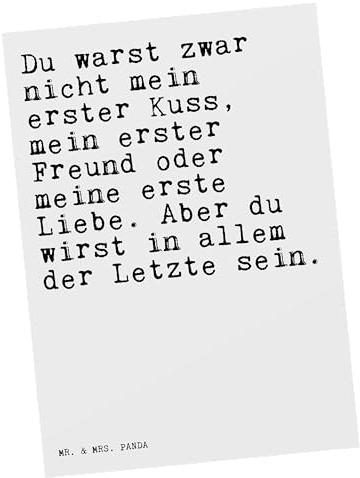 Mr. & Mrs. Panda Postkarte Du warst zwar nicht... - Geschenk, Liebesbeweis, Ehepartner, Ansichtskarte, Liebe Spruch, Sprüche Weisheiten Zitate Lustig Weisheit Worte, Postkarten, Grußkarte, Fotokarte