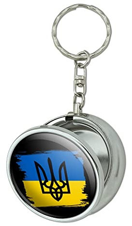 GRAPHICS & MORE Ukraine Coat of Arms Portable Travel Size Pocket Purse Ashtray Keychain with Cigarette Holder
