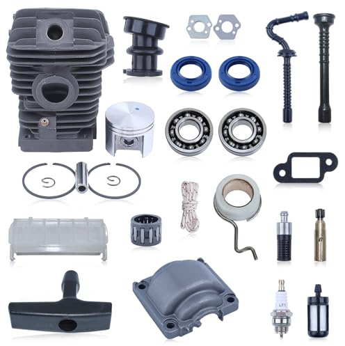 Mtanlo Cylindre Piston pour Stihl Ms250 Ms230 025 023 Moteur, 42.5mm Cylindre Piston mit Goupille Anneaux Clip Couvercle Inférieur Du Moteur, Roulement à Aiguilles 1123 020 1209 1123 021 2500