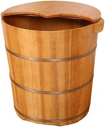Scpantkend Foot Bath Barrel, Sturdy and Durable Natural Cedar Wood Sauna Foot Tub Can Soak Massage Feet to Improve Sleep (Color : B)