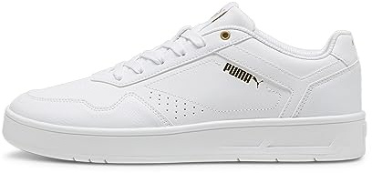 PUMA Unisex Court klassiska sneakers, vitt guld, 9 UK, Puma Vit Puma Guld, 43 EU