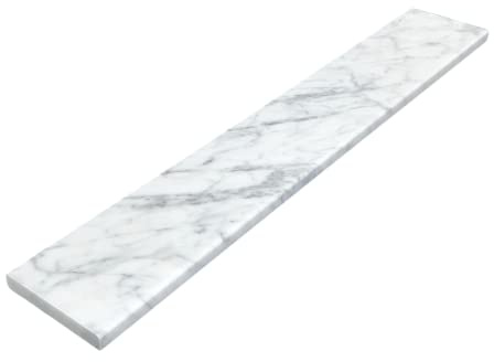 White Carrara Marble Saddle Threshold | Eased Edge | Versatile Use for Shower Curbs, Bathrooms, Floors, Windowsills & Fireplaces (Marble Polished, 5 x 24)