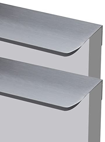 2 Stück Versteckter Schrankgriff Bogen eines Kreises Möbelgriffe Gebürstetes Grau Türklinken Aluminium Küchengriffe Türgriff Schubladengriff Knöpfe für Kleiderschrank,Schlafzimmer (300mm)