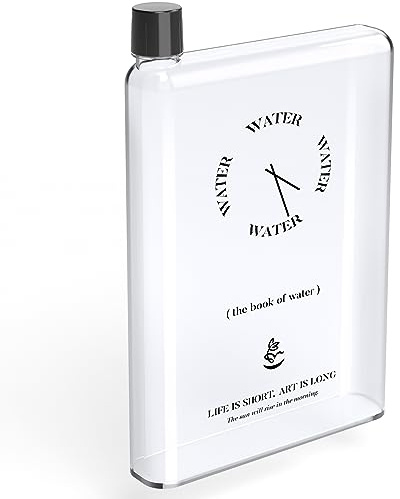 NiHome 750ml Flat Bottle for Handbag – A5 Slim Design, Leak-Proof & BPA-Free, Ideal for Travel, Square Transparent Shape Fits Easily in Bags
