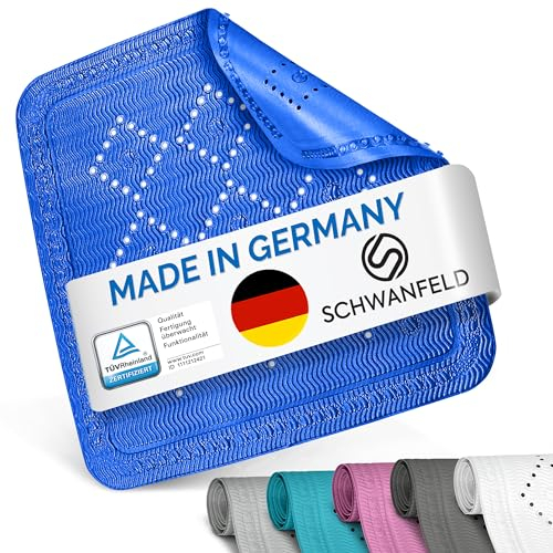 Schwanfeld® [55 x 55cm] Duschmatte rutschfest [EXTRA SICHER] - inkl. extra starken Saugnäpfen - Duschmatte BPA frei - Antirutschmatte dusche (Made in Germany) - sichere Duscheinlage rutschfest