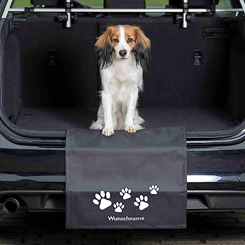 Kofferraumschutz Stoßstangenschutz Hund mit Pfoten/Pfötchen und Wunschnamen personalisiert