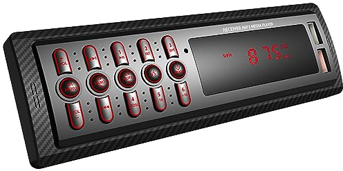 Auto Radio Bluetooth manos libres, estéreo de coche 1 DIN con puertos USB duales y reproductor de MP3 para coche, radio FM de 4 x 45 W, compatible con asistente de voz FM/MP3/WMA/WAV/con puerto ISO