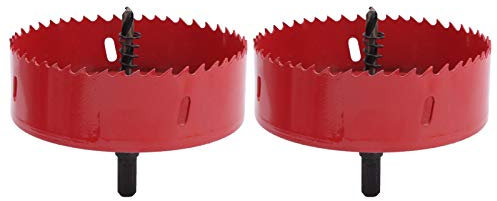 2 Sets Hole Saw Cutter+Drill Bit,M42 High Speed Steel,with Quick-Release Spring,Fast Cut Clean, and Precise Holes Through Wood Panels,Acrylic,Aluminum Gussets,Etc (115mm)