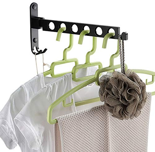 MAZAGE Tragbarer Kleiderbügel, Faltbarer Wäscheständer, Badebar, Wäscheständer, Wäscheständer, Wandtrockner, Badezimmer, Balkon (Farbe: Schwarz) Needed