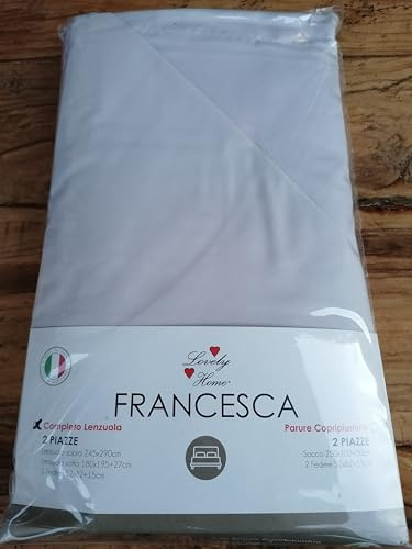 Pago Poco Completo Letto Matrimoniale in Morbidissima Microfibra In TINTA UNITA Tutti i Colori... NO STIRO!!! (Grigio Chiaro)
